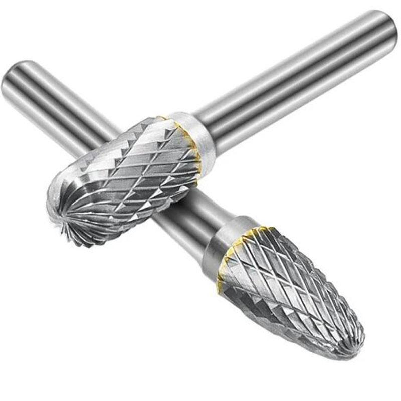 8pcs Tungsten Steel Grinding Head 6mm Carbide Mini Drill Diamond Burs Material Accessories Rotary File Metal Milling Cutter Tool