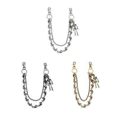 Dark Gothic Skull Design Trousers Chain Metal Belt Chain For Pants And Keychain Cool Spicy Girl Hanging Ornament