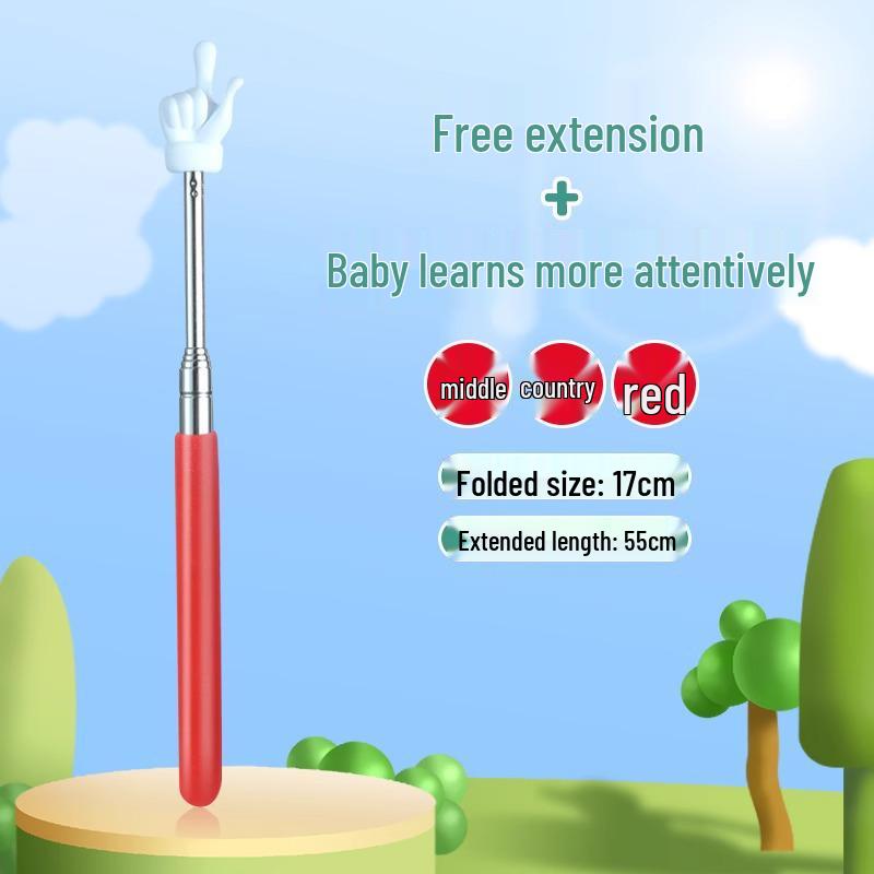 Retractable Teaching Pointer Stick for Classroom and Multimedia Use