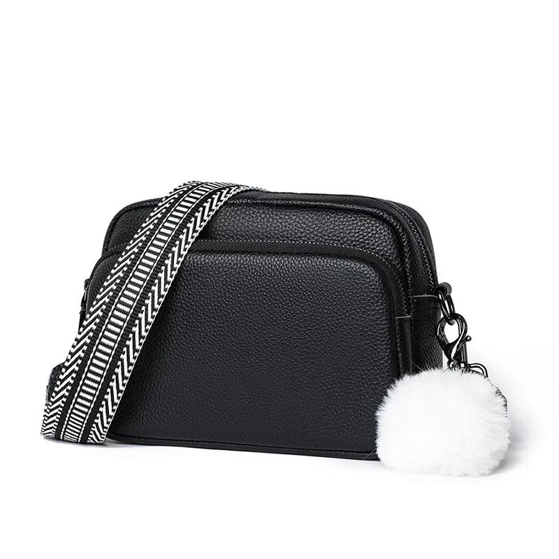 Genuine Cowhide Messenger Bag for Women Shoulder Bag Crossbody Bag