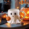 Halloween Tasse Niedliches Keramik Geistermuster Geisterbecher Keramik Trinkglas mit Henkel für Zuhause Weihnachten Geburtstag Erwachsene Teenager