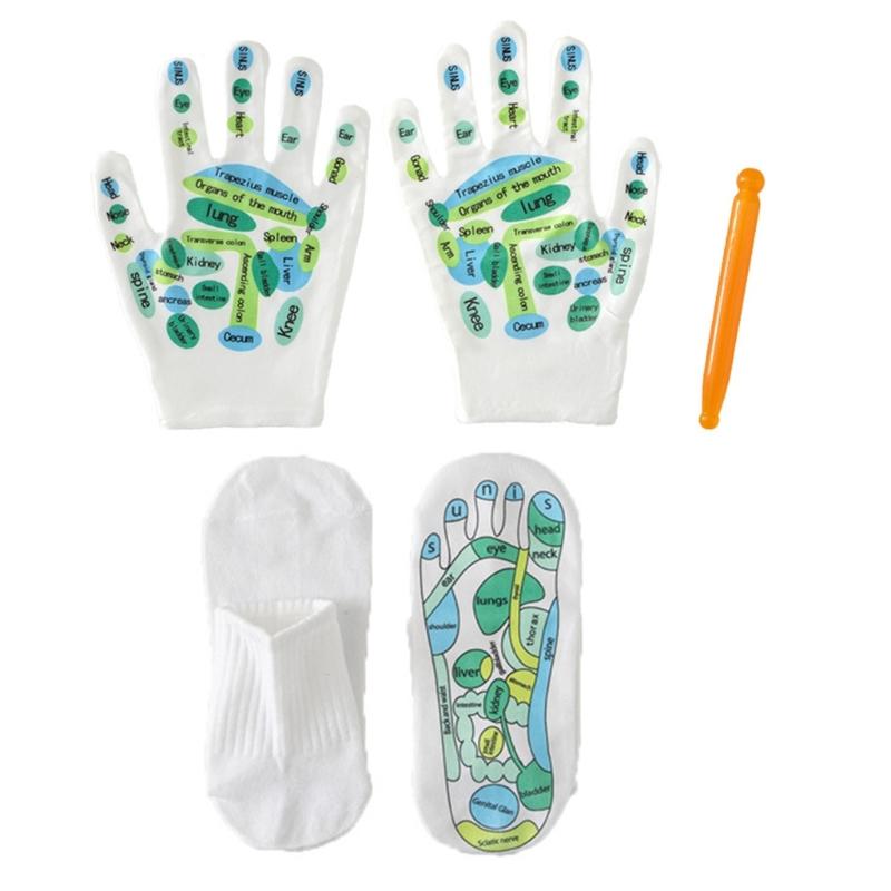 

Acupressures Reflexology Gloves and Socks for Hand Feet Spa Acupressures Tool for Hand Massage Relaxation Relieve Fatigue