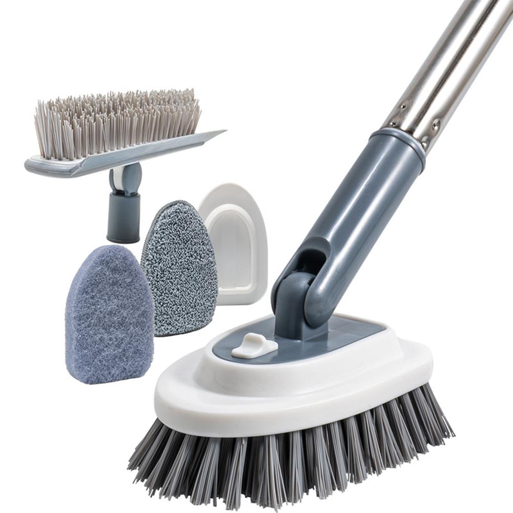 Tile and Tub Brush Adjustable Telescopic Pole Tub Tile Scrubber Brush Floor & Tub Scrubber Brush for Cleaning Bathroom Kitchen