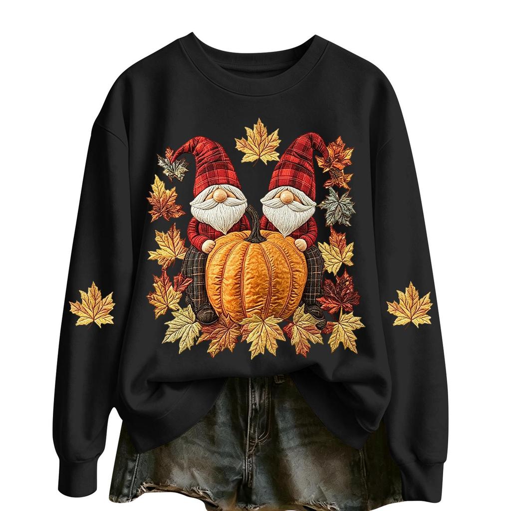 Women's Halloween Print Long Sleeve Neck Casual Top