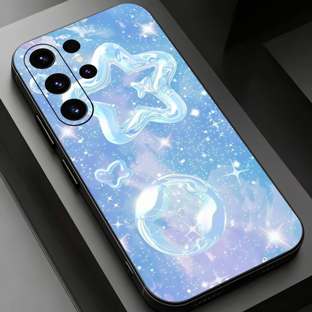 Holographic Bubble Y2K Style Phone case for Samsung Galaxy S24,25,26,23 22,21,S20 Plus Ultra FE soft fundas cases
