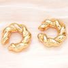 Orecchini a clip rotondi oversize spessi per donna in acciaio inossidabile placcato oro Ear Cuff Tubo cavo Clip spesse Gioielli