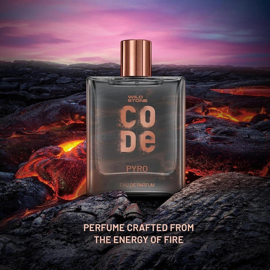 Wild Stone CODE Pyro Eau De Parfum for Men, 100ml|Bold, Intense & Vibrant Fragrance| Luxury Men Perfume with Long Lasting Aroma