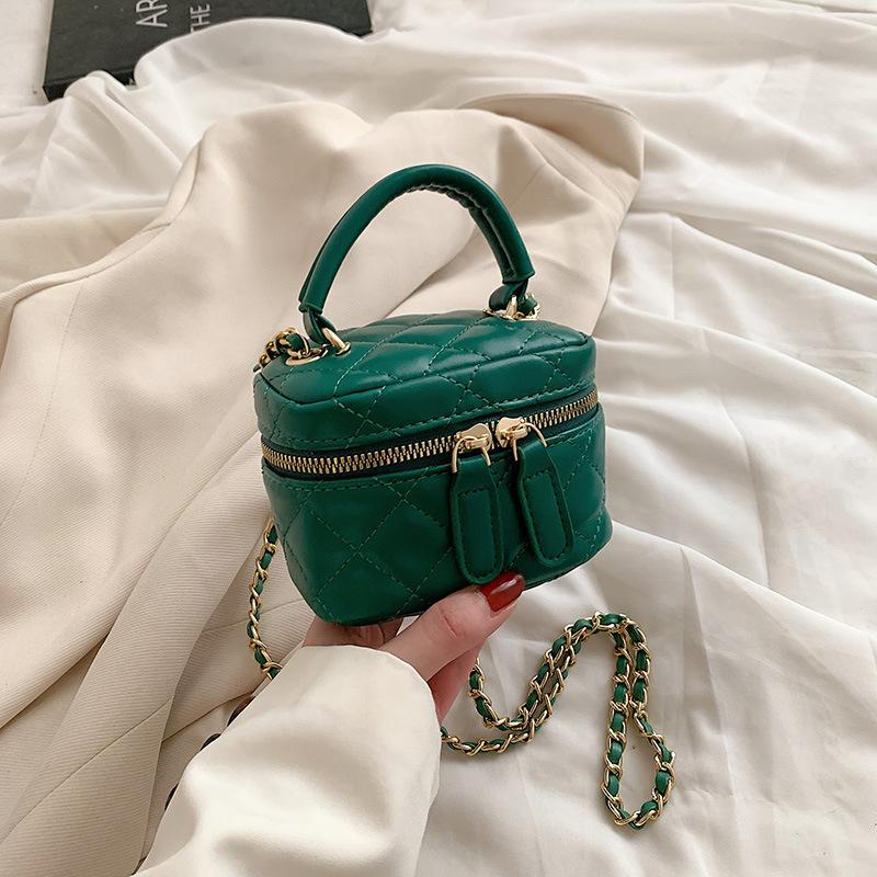 Small Fragrance Fashion Makeup Bag Cross body Handbag with Lipstick and Earphone Pocket for Women