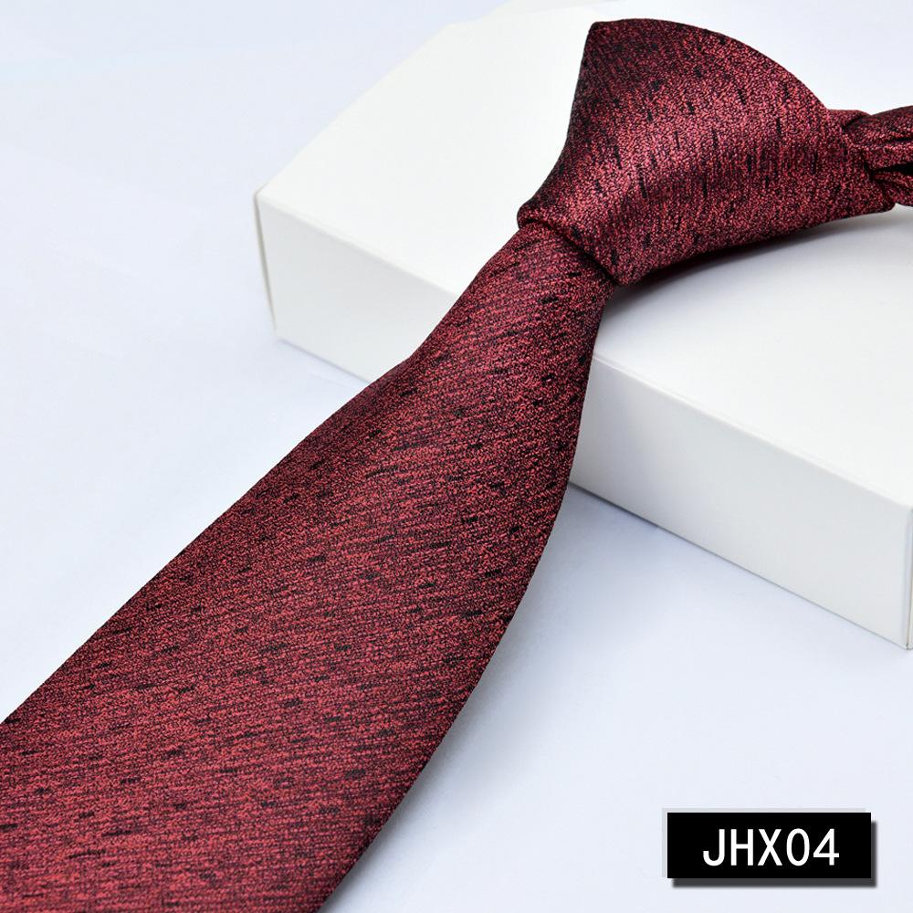 Men's Burgundy Striped Jacquard Formal Business Tie, 8cm Handmade Tie Decoration