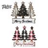 Vintage Pine Tree Pendants Distressed Wooden Christmas Hanging Pendant with 3 Design, Retro Natural Solid Wood Xmas Accents Merry Ornament for Holiday