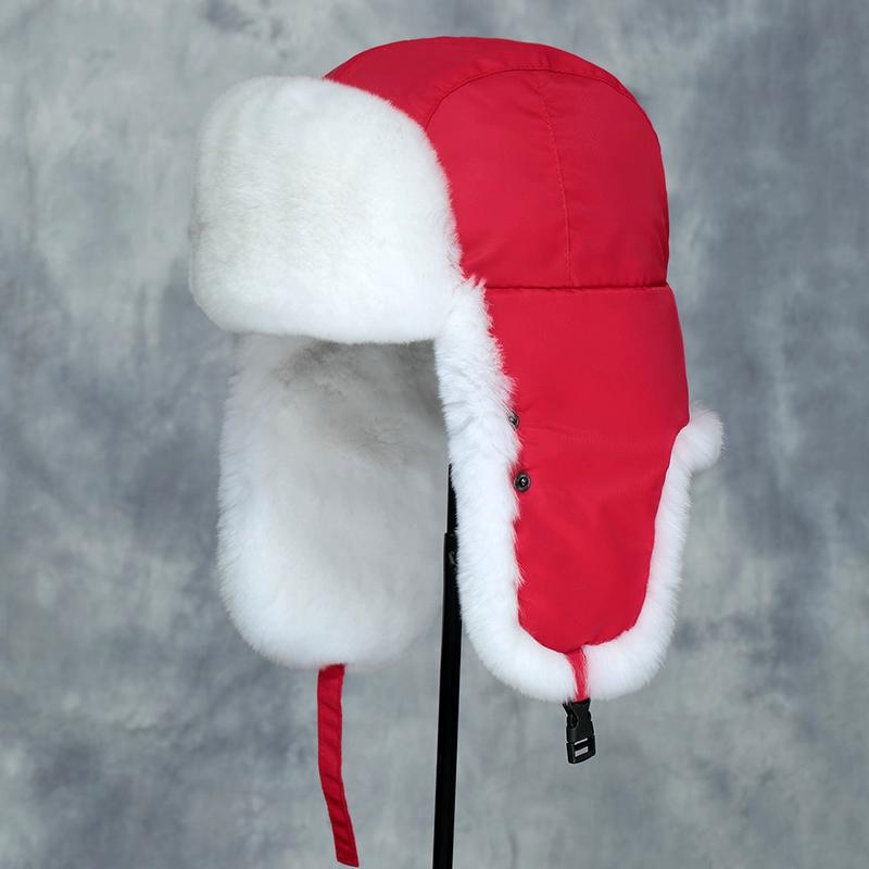Rex Rabbit Hair Lei Feng Hat Unisex Autumn and Winter Thickened Warm Real Fur Northeast Cold Cotton Hat Mask Elderly