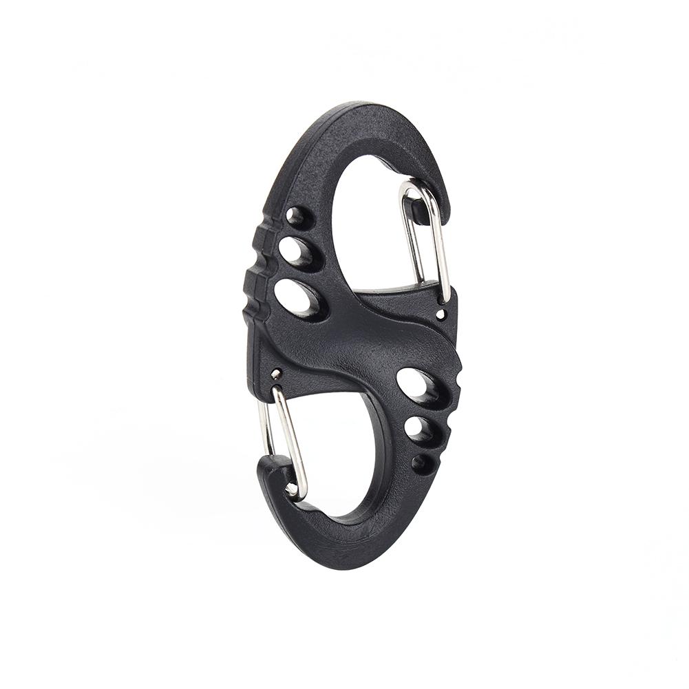 Outdoor EDC Plastic-Steel S-Hook Carabiner Hollow Design Quick-Release Keyring S-Hook Carabiner Double-Hook Keyring