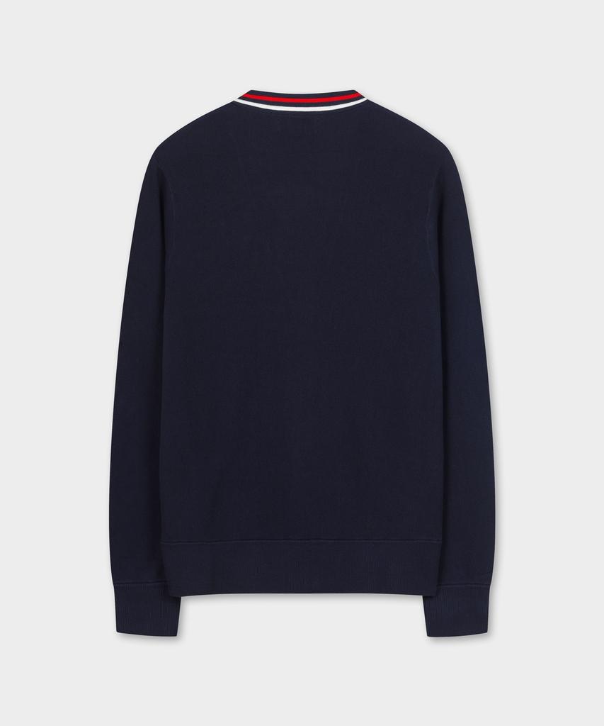 Brooks Brothers Supima Cotton Contrast Cardigan (Navy) (Bbwcmmf301)