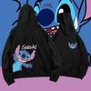 Stitch Hooded Sweater Boys and Girls Teenagers Students Spring and Autumn Tide Brand Animation Combed Cotton Loose Shoulder Jacket