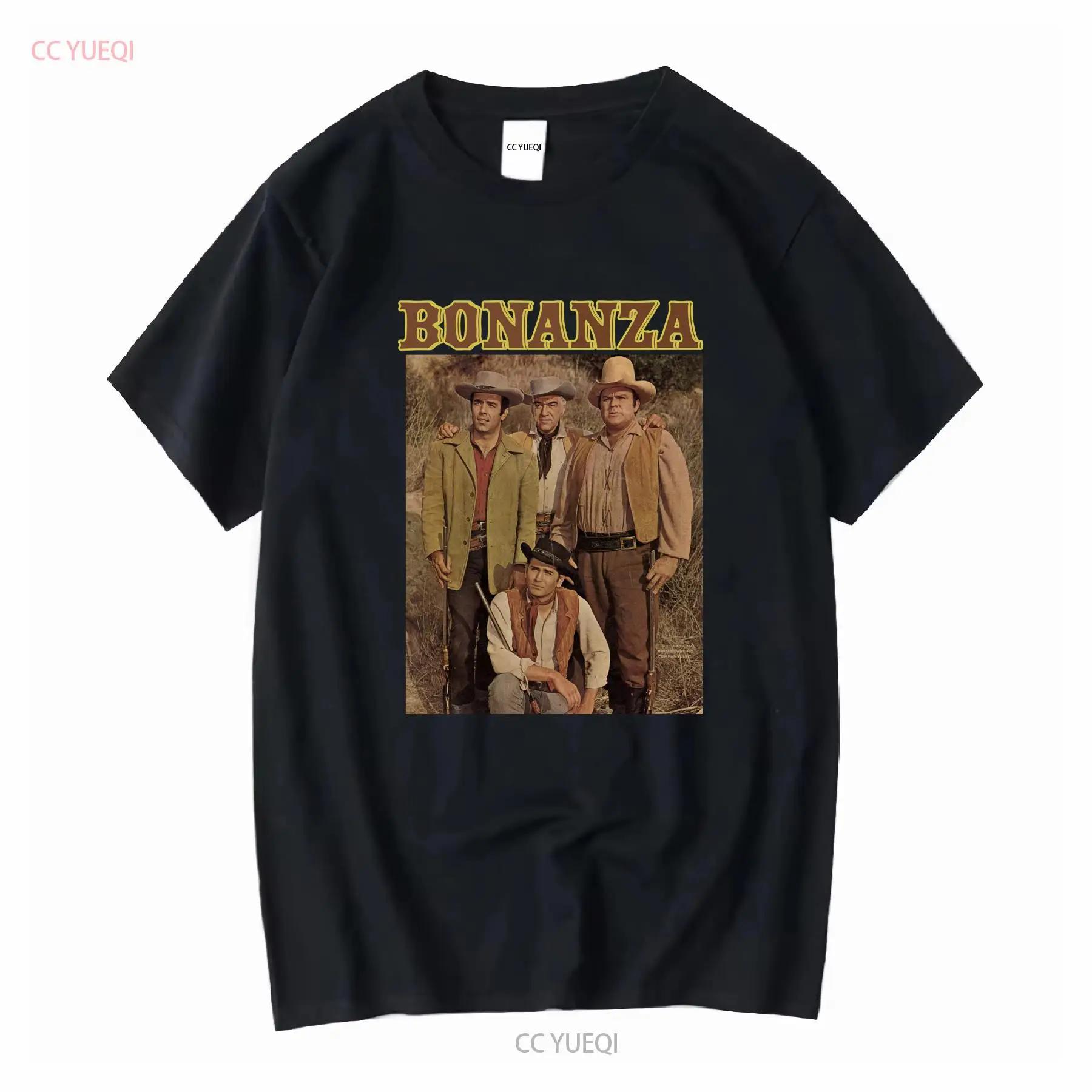 TV Series Bonanza David Dortort T Shirt Cartwright Family Ben Adam Eric Hoss Joseph long or short sleeves vintage Washed S разноцветный