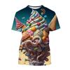3D Print Ice Cream Mens Funny T Shirt  Women Kids Fashion Ice T-shirt Men's Short Sleeve Tee Tops Casual Harajuku Cheap Stuff