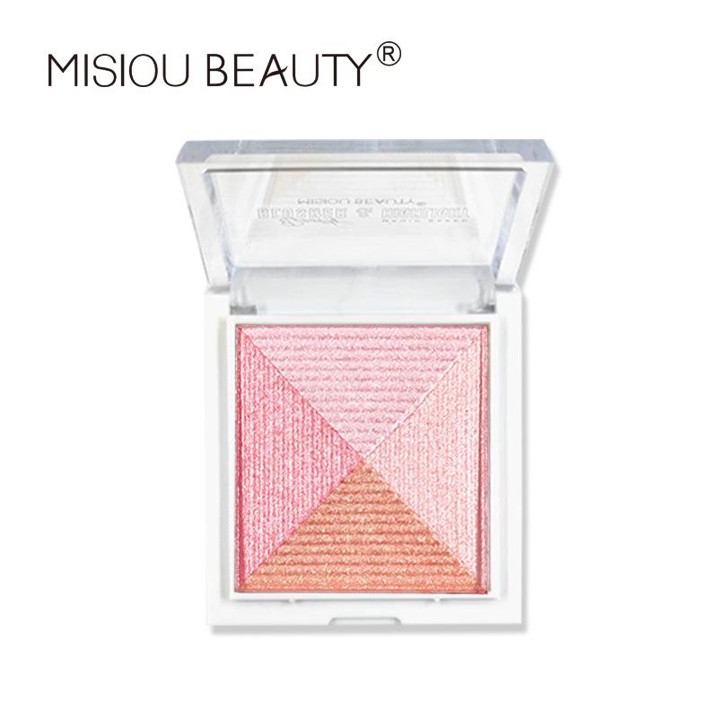 Misiou Beauty Naturally High-light Pearl Light Helles und gleichmäßiges rosa Puder, zartes Rouge, Hug The Four Seasons Four-Color Blush Integrated Plate