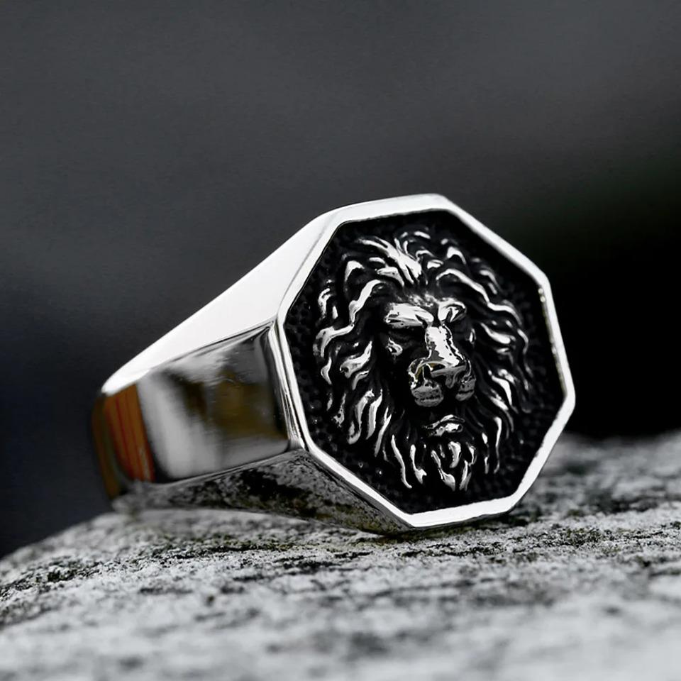 Fashion Simple Domineering Lion King Ring Men Women Retro Personality Lion Head Punk Biker Jewelry Exquisite Gift