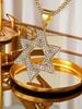 Je Star of David Pendant Necklaces Male Gold Color Stainless Steel Hexagram Necklace for Men/Women Jewelry Birthday Gift