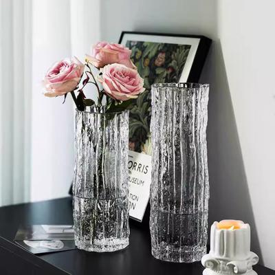 Glass Cylinder Vase for Table Centerpiece Thickened Modern Clear Flower Vase for Wedding Party Living Room Bedroom Decor