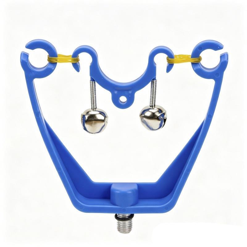 Outdoor Fishing Rod Bite Alarm Clips with Dual Loud Metal Bells Waterproof Plastic Material for Lake Freshwater Fishing