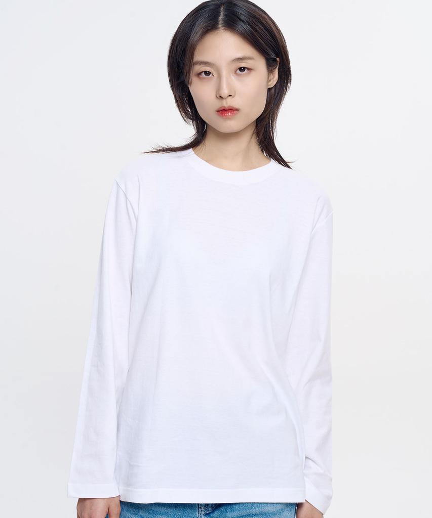 Yunaitideuaeseul Basic Plain Long Sleeve T-Shirt_White