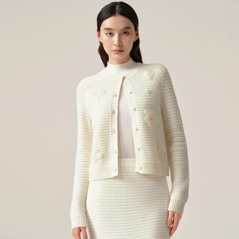 ERDOS 1980 Women's Cashmere Silk Embroidered Cardigan