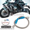 39cm Motorcycle Brake Oil Hose Pipe Line Kit Stainless Steel Braided Universal N