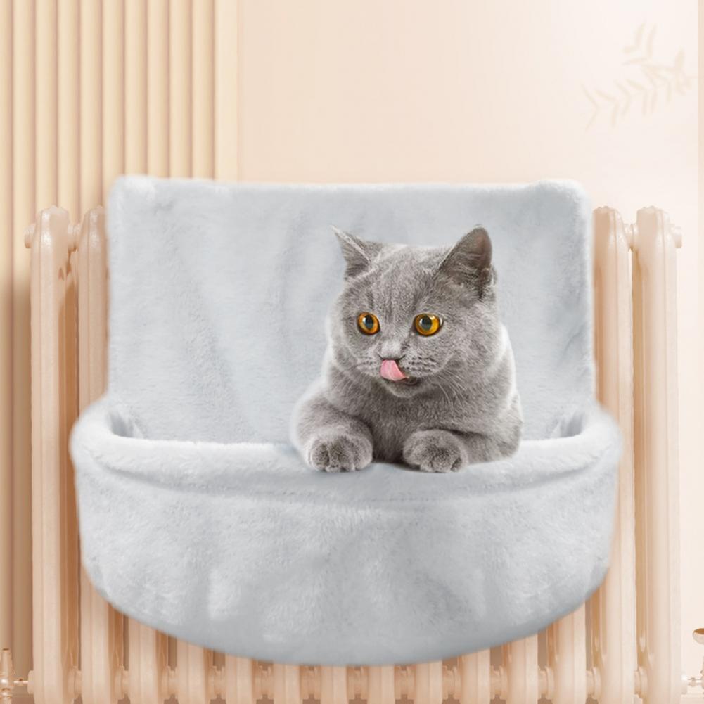 Comfortable Cat Bed Foldable Cat Bed Cozy Cat Radiator Bed with Metal Frame Plush Hammock for Heaters Foldable for Warmth