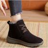 New Women's Matte Suede Snow Boots - Solid Color Lace-Up Ankle Boots with Anti-Slip Sole, Winter Warm Casual Shoes