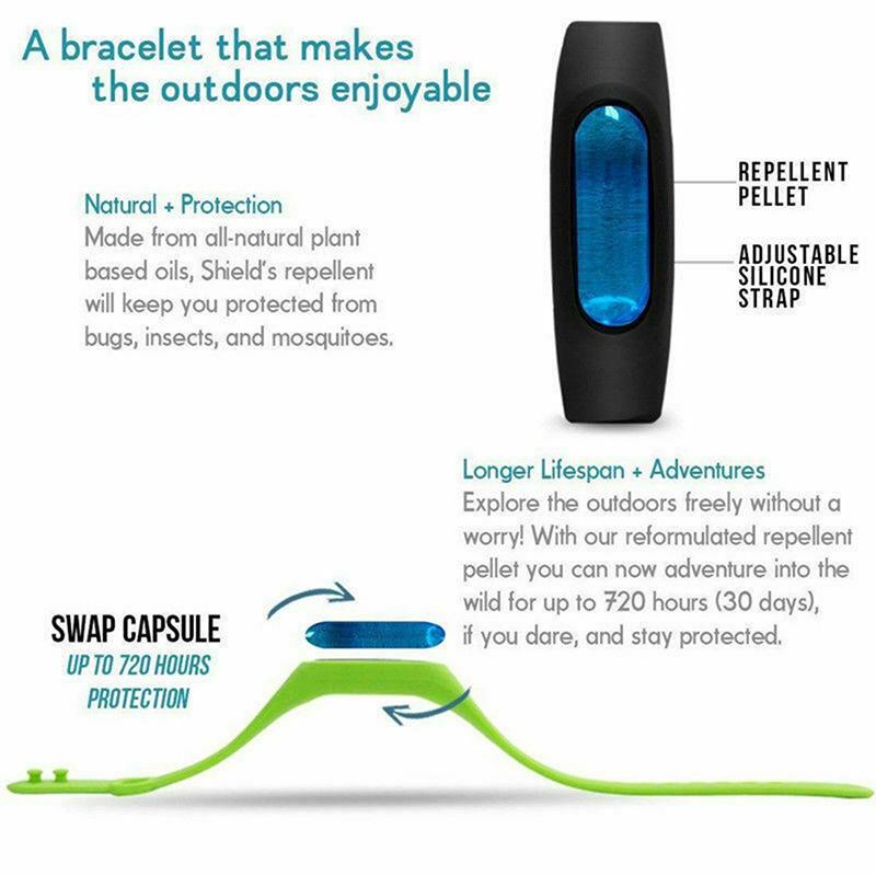5Pcs Anti Mosquito Insect & Bug Repellent Bracelet Bands Silicone Wristband