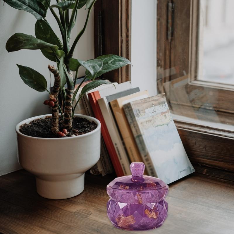 Diy Crystal Glue Mold Round Storage Box Mirror Silicone Mold with Lid Container Box Mould Home Decoration Tools Crafts