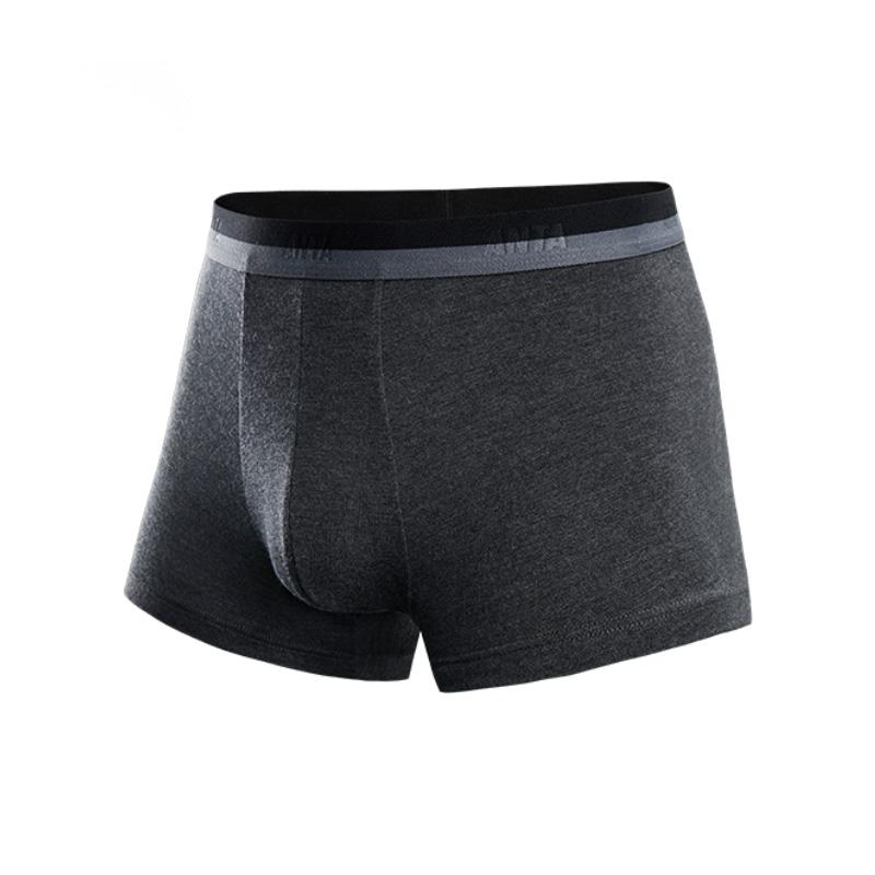 Anta Life Series Solid Color Sweat-Absorbing Anti-Chafing Skin-Friendly Soft Sports Underwear Men Underwear Dark-Gray 192448973-1