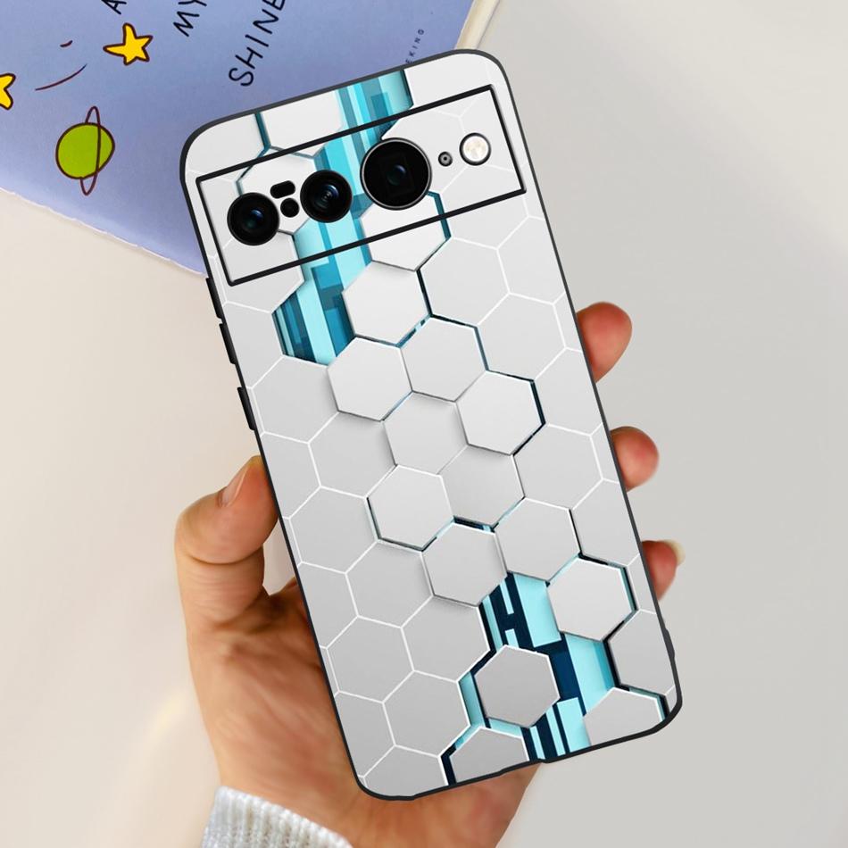 For Google Pixel 7 Pro Case Google Pixel 7 7Pro Pixel7 Fashion Cool Pattern Soft Silicone Black Color Phone Cases