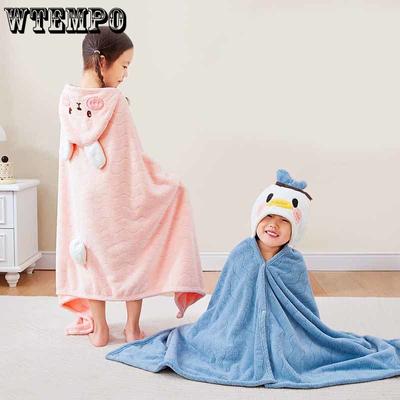 140x70cm Junge Mädchen Badetuch Umhang Schnell Trocknend Pullover Verdickt Saugfähigen Korallen Fleece Kinder Badetuch Umhang
