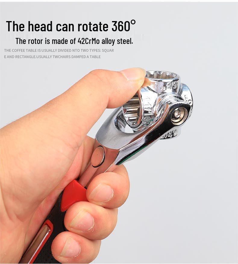 52-in-1 Multi-purpose Universal Socket Wrench Set with 360° Rotating Heads, 8 Pcs