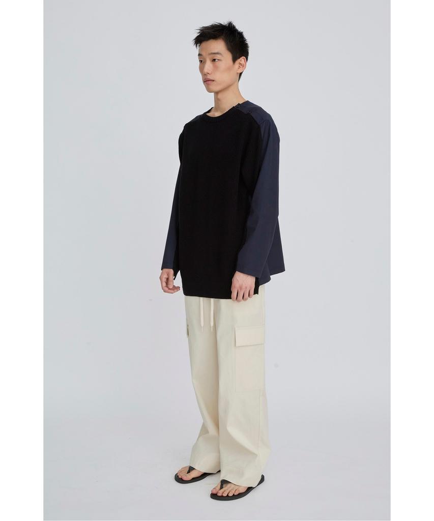Record Shirt Mixed Knit Top Rkwas26631Bkx