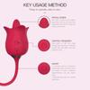 1pcs Rose Sex Toy for Womens 3 In 1 Upgrade Rose Sex Stimulator for Women 10 Tongue Licking & 10 Telescopic & 10 Ball Rotation Vibrator Dildo
