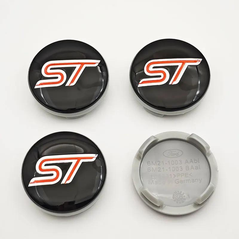 4Pcs 54mm ST Wheel Center Cover Hub Caps Car Emblem Badge For F-o-rd ST Logo Auto Accessories