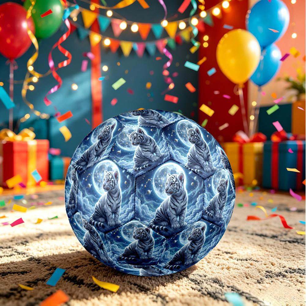 1pc Tiger Constellation Clouds Theme Soccer Ball Football, Size 5, Lightweight PVC, Outdoor Training Soccer Ball,Sports Gift T61473