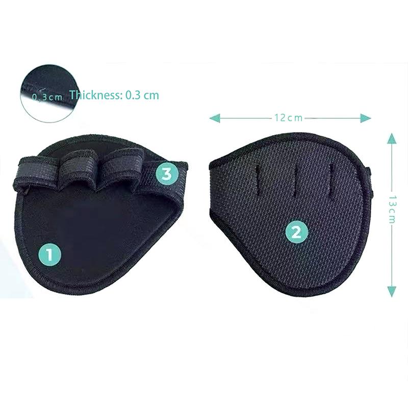 1Pair Neoprene Grip Pads Lifting Anti Slip Grips Gym Workout Open Finger Gloves Weightlifting Powerlifting Sports Hand Protector