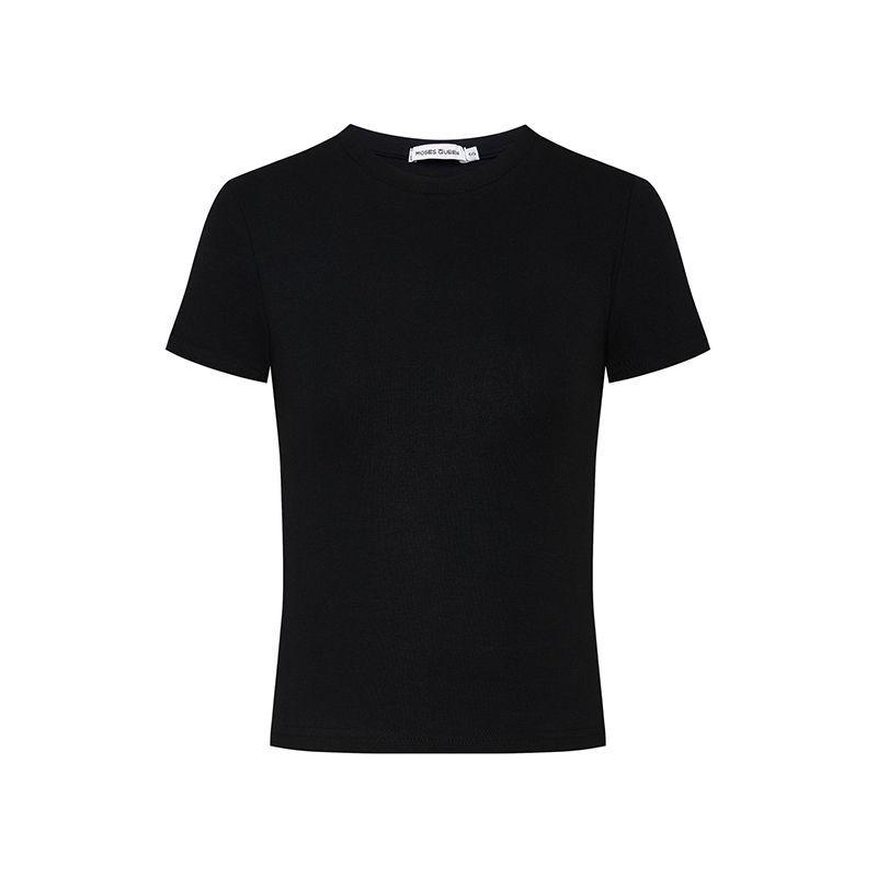 American Cinched Waist Long Sleeve T-shirt, Korean Style, High Stretch, Round Neck, Hot Girl Fashion for Autumn and Summer.
