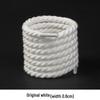 White Polyester Cotton Three-Strand Round Shoelaces - Versatile for Casual or Board Shoes (Pair)