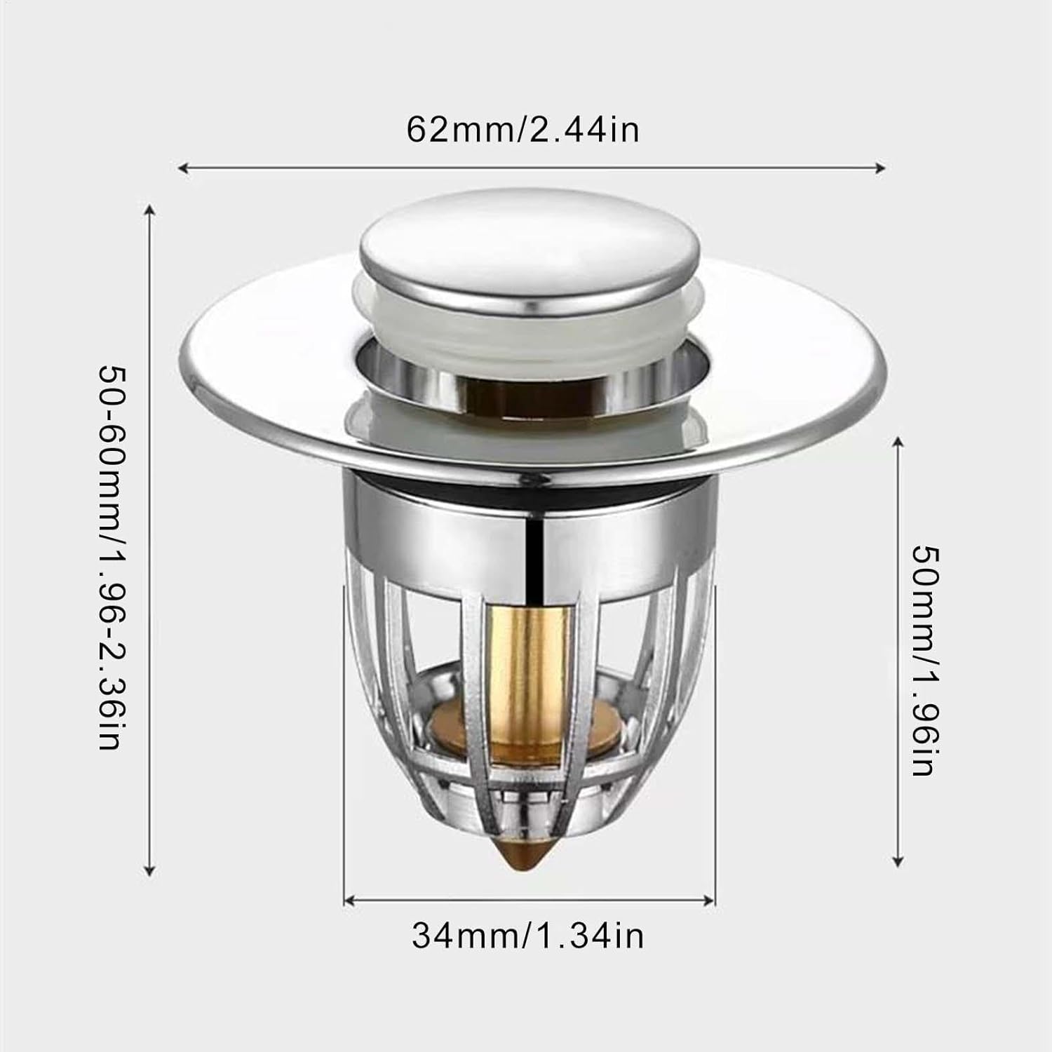 

Заглушка для слива раковины Заглушка для раковины в ванной с уловителем волос Медная заглушка для слива Заглушка для раковины Заглушка для ванны для кухонной раковины серебряный
