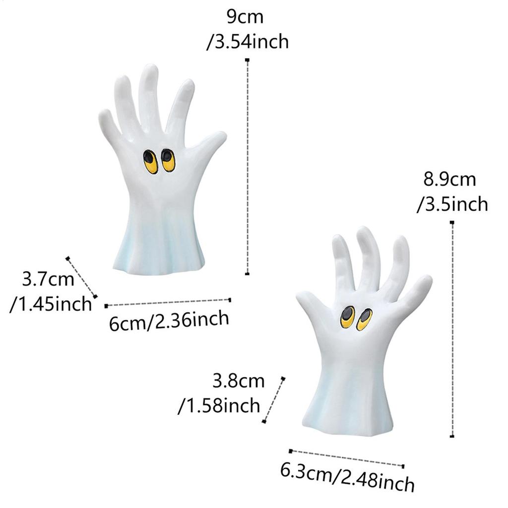 Ghost Figurine Desktop Decor Ghost Hand Cute Figurines 2 Pieces Spooky Halloween Decorations For Home Garden Porch Bedroom