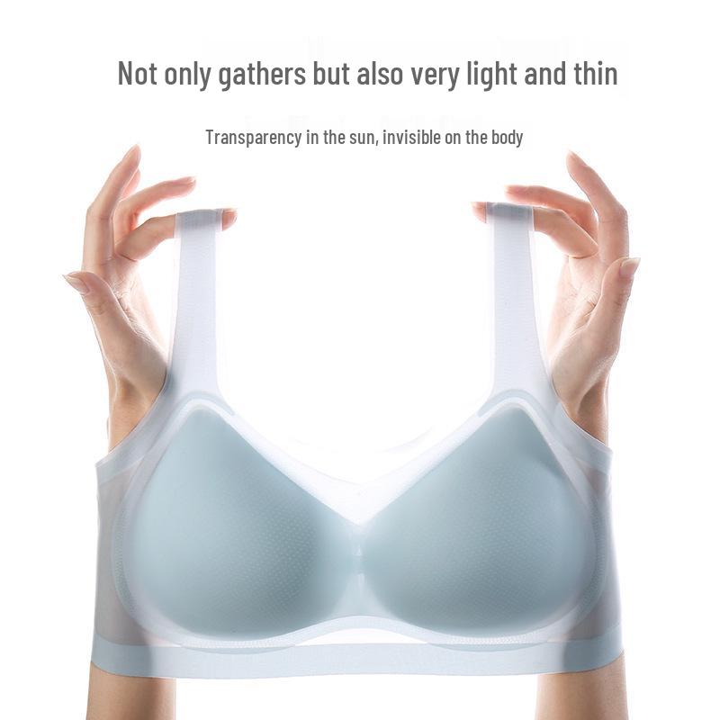 Seamless Ultra-Thin Ice Silk Wireless Push-Up Bra for Women - Breathable Sleep Vest Style
