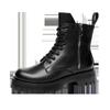 Autumn Winter Shoes Men Leather Snow Boots Thick Sole Non-slip Warm Plush Cold Winter Military Male Ankle Botas Black