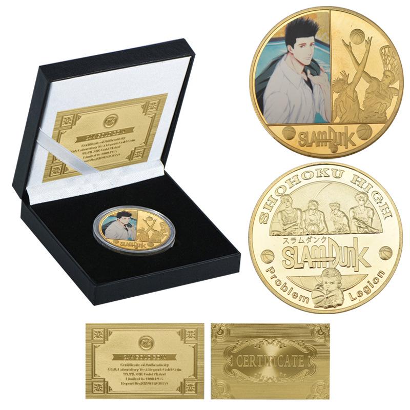 Slam Dunk Gilded Die-Cast Coin: Sakuragi Hanamichi & Rukawa Kaede Anime Collectible