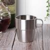 280ml Langlebiger doppelwandiger Edelstahl Bar Bierkrug mit Griff Weithalsbecher