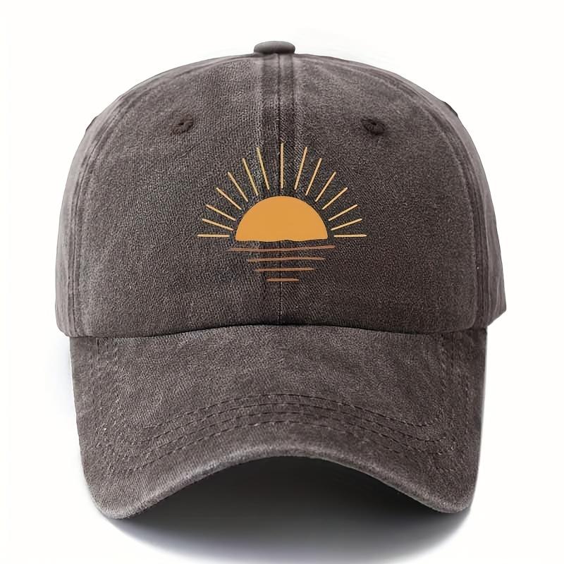 Men's and Women's Versatile Printing Sunrise Baseball Hat Curved Eaves Truck Driver Outdoor Vacation Travel Camping